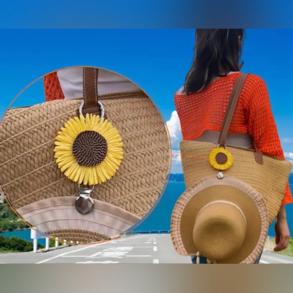 Bohemian Style Yellow & Brown SUNFLOWER Hat CLIP